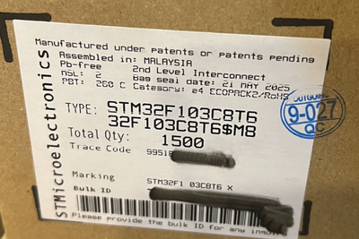 STM32F103C8T6 ST ARM MCU | LQFP-48 | 72MHz / 64KB Flash | GPIO / UART / SPI / I2C / USB