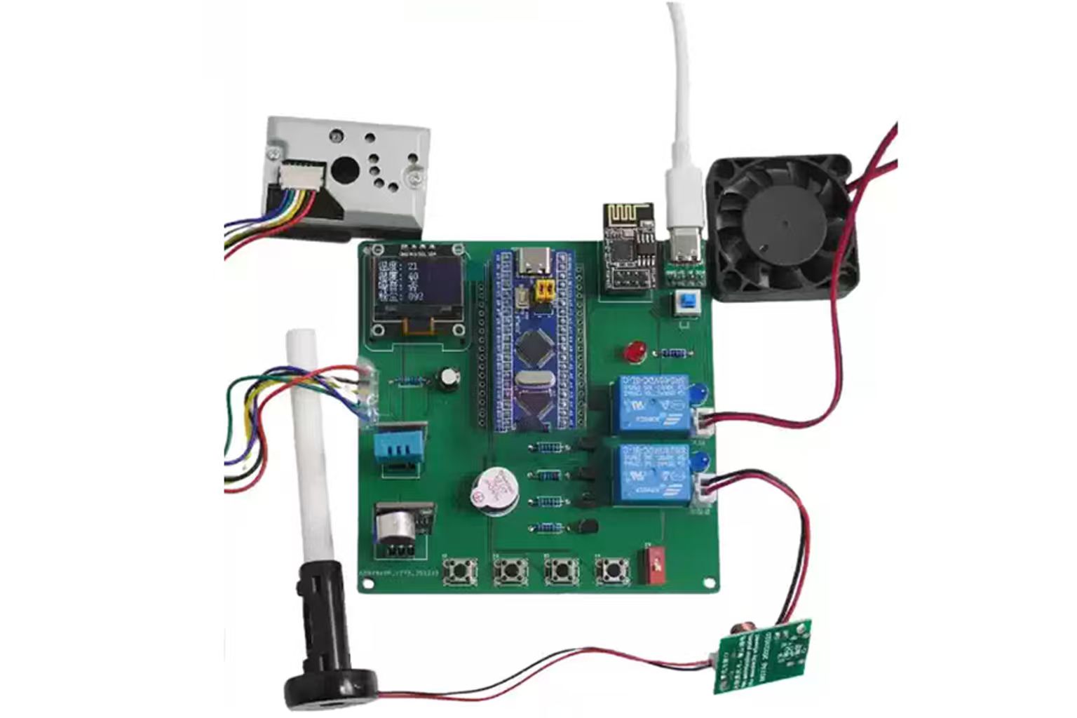 STM32工地環境監測系統（溫濕度／聲音／PM2.5）含WiFi遠端控制