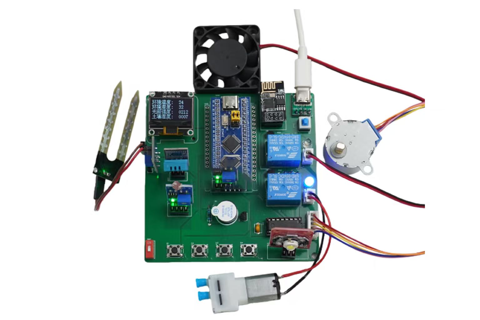 STM32花房環境監測系統（溫濕度／光照／土壤濕度）含WiFi遠端控制